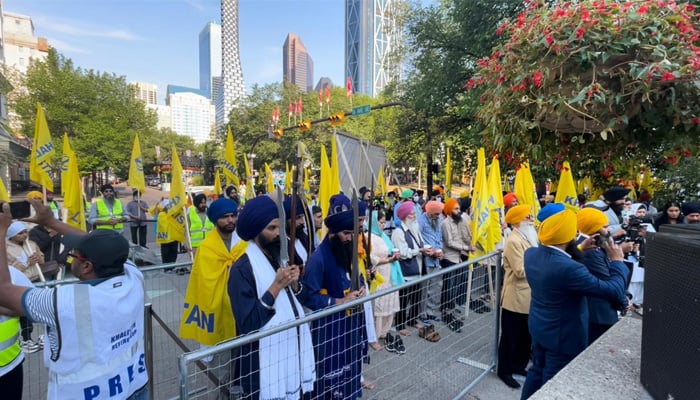 The picture shows Canadian Sikhs assembled for Khalistan Referendum in Calgary. — Reporter