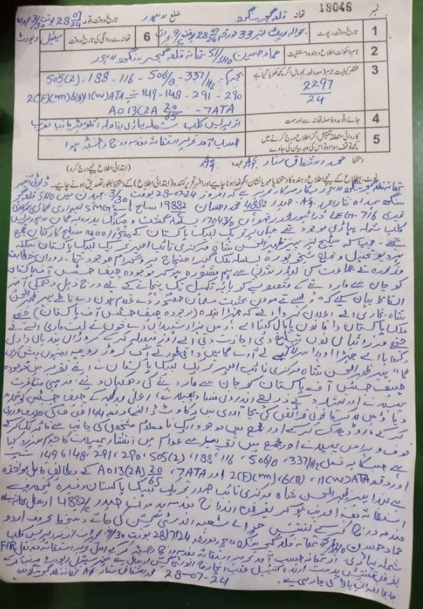 FIR registered against TLP vice emir and workers. — Reporter