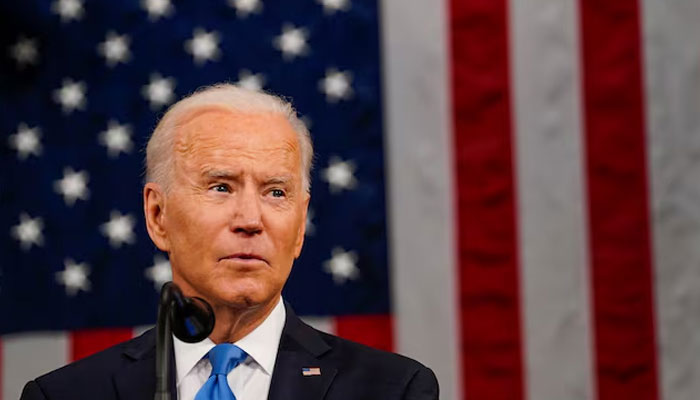 President Joe Biden addresses a joint session of Congress in Washington, US, April 28, 2021. — Reuters