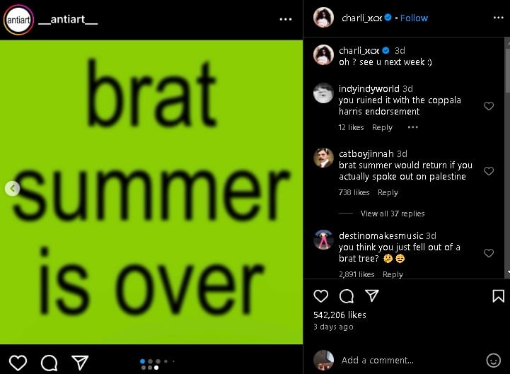 Charli XCX hints at new music on Instagram