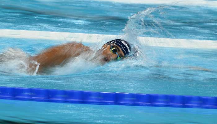 Pakistans Muhammad Ahmed Durrani competes in a heat of the men´s 200m freestyle swimming event during the Paris 2024 Olympic Games at the Paris La Defense Arena in Nanterre, west of Paris, on July 28, 2024. — AFP