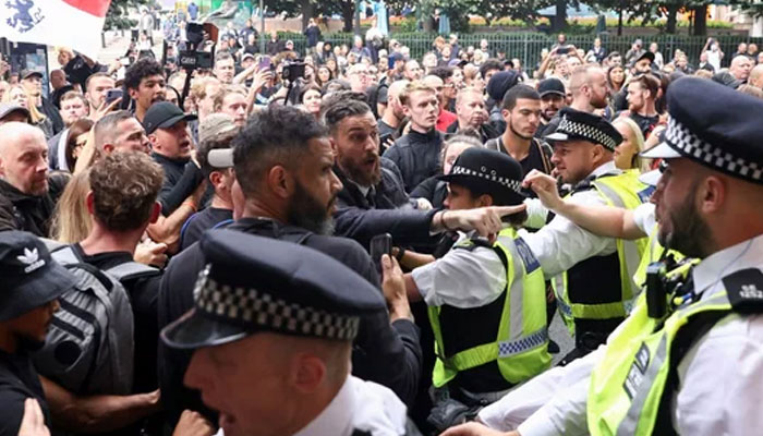 An image from a protest in the United Kingdom.— Reuters/file