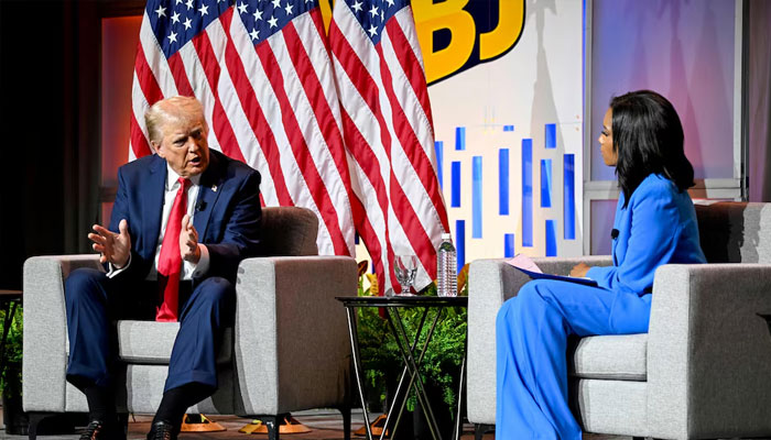 Republican presidential nominee and former U.S. President Donald Trump speaks on a panel of the National Association of Black Journalists (NABJ) convention in Chicago, Illinois, US July 31, 2024. —Reuters