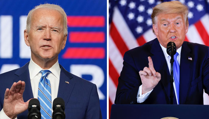 Donald Trump (L) accused Biden for using money in negotiations. —Reuters