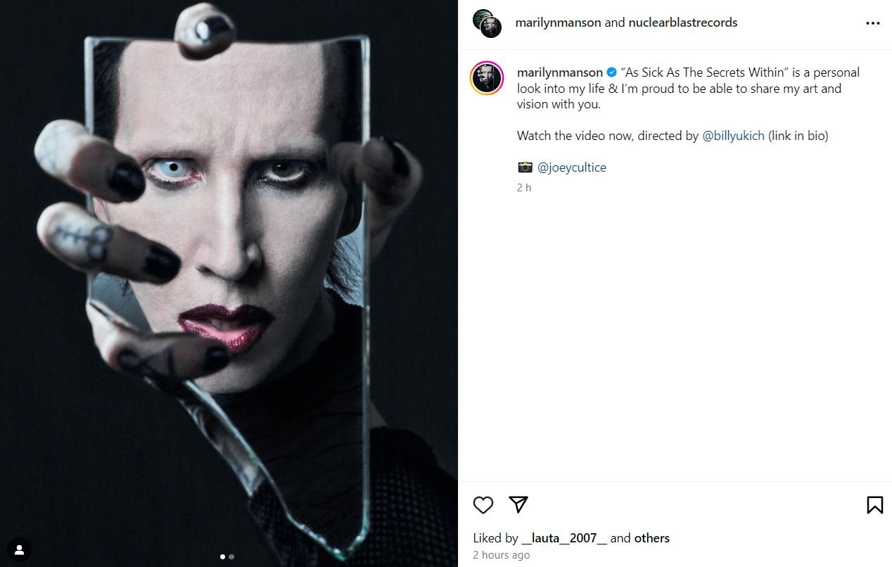 Marilyn Manson shares his art and vision with latest music comeback