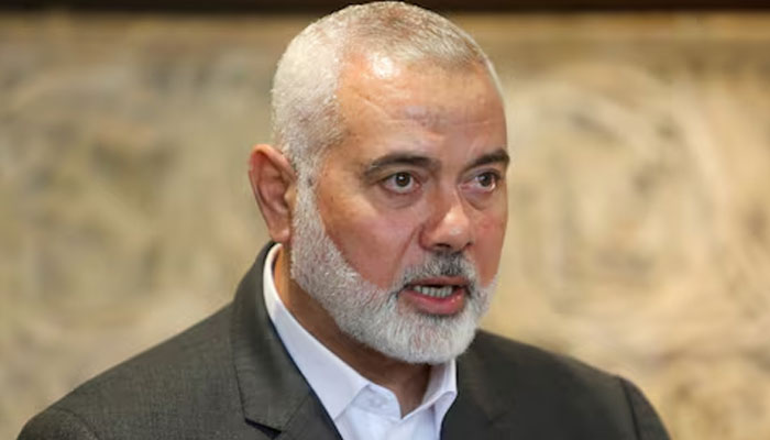 Palestinian group Hamas former top leader, Ismail Haniyeh talks after meeting with Lebanese Parliament Speaker Nabih Berri in Beirut, Lebanon June 28, 2021. — Reuters