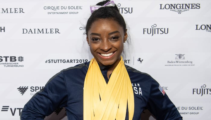 Simone Biles celebrates seventh Olympic gold with a casual outing