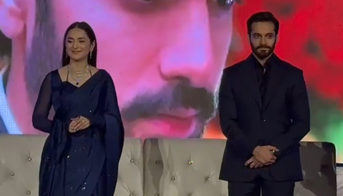 Pakistani actors Yumna Zaidi (left) and Wahaj Ali take the stage during a show in Dallas, Texas, in this undated still taken from a video. — Reporter