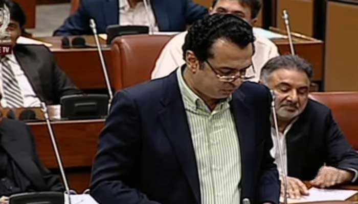 PML-N Senator Talal Chaudhary presents Elections (Second Amendment) Bill, 2024, in the upper house on August 6, 2024, in this still taken from a video. — YouTube/PTVParliament