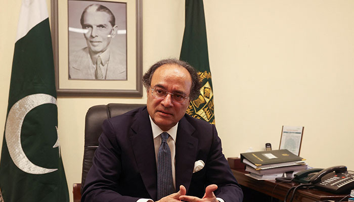 Pakistan Finance Minister Muhammad Aurangzeb speaks during an interview with Reuters at his office in Islamabad, Pakistan July 19, 2024. — Reuters