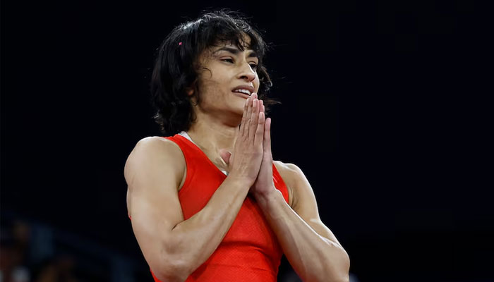 Indian professional wreslter Vinesh Phogat at Womens Freestyle 50kg Semifinal for Olympics at the Champ-de-Mars Arena in Paris, France on August 6, 2024. — Reuters