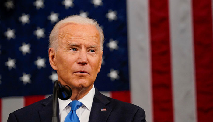 President Joe Biden addresses a joint session of Congress in Washington, US, April 28, 2021. — Reuters