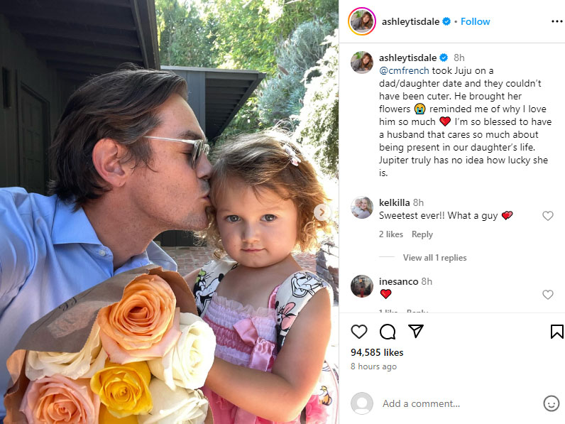 Ashley Tisdale posts sweet photos of daughter Jupiters dad-daughter date