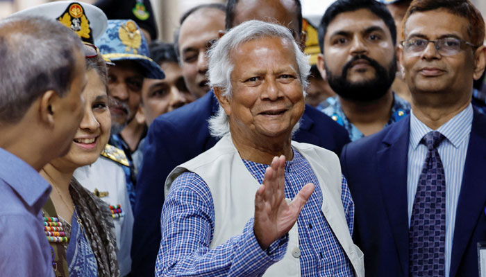 Nobel laureate Muhammad Yunus, who was recommended by Bangladeshi student leaders as the head of the interim government, arrives at the Hazarat Shahjalal International Airport, in Dhaka, Bangladesh, August 8, 2024. — Reuters