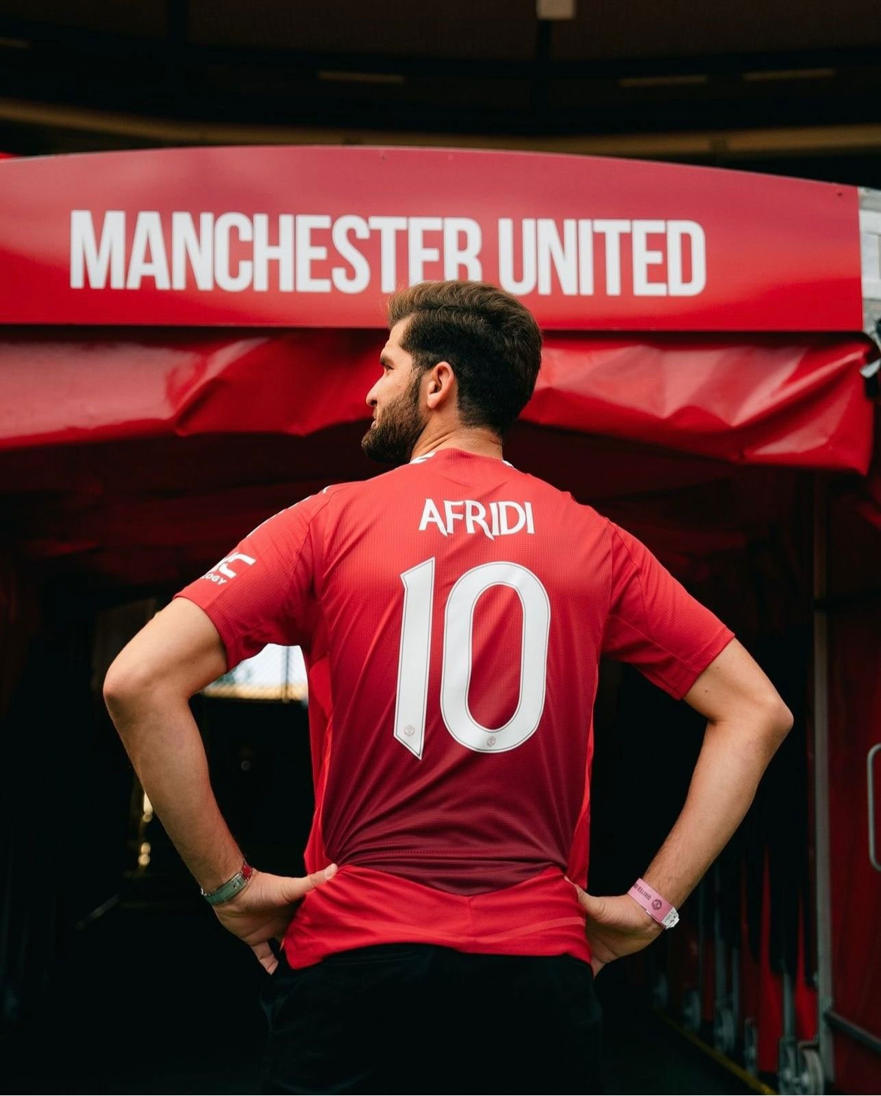 Shaheen Afridi is seen donning the number 10 jersey with Afridi written on it. — photo provided by reporters