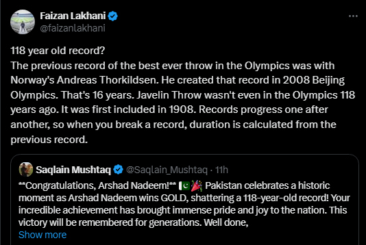 Did Arshad Nadeem break the 118-year-old record?