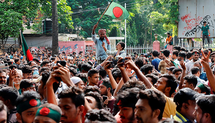 People celebrate the resignation of Prime Minister Sheikh Hasina in Dhaka, Bangladesh, August 5, 2024. — Reuters