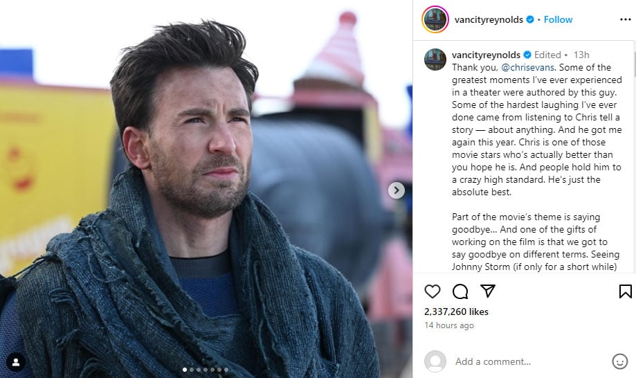 Ryan Reynolds pens heartfelt tribute to Chris Evans: The Absolute Best