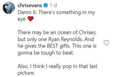 Chris Evans reacts to Ryan Reynolds BEST gift