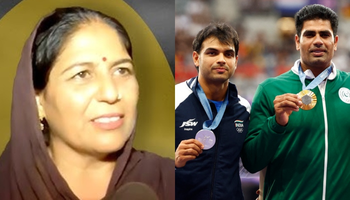 Saroj Devi (left), Neeraj Chopra and Arshad Nadeem. — Screengrab via YouTube/ANI/Reuters/File