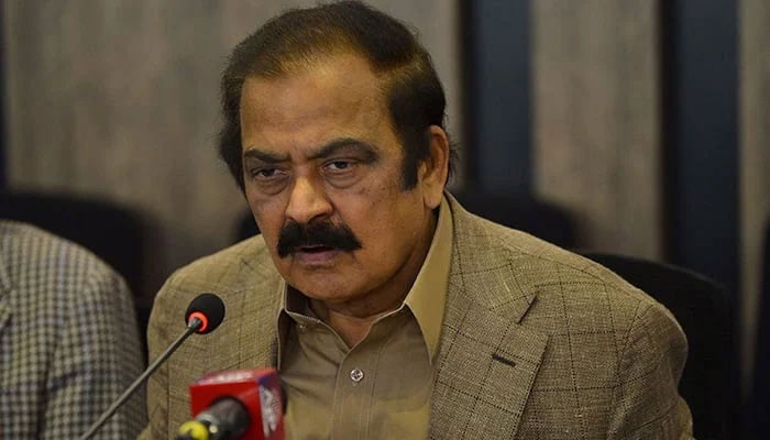 Former interior minister Rana Sanaullah speaks during a press conference in Islamabad on May 24, 2022. — AFP