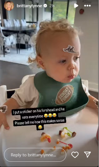 Brittany Mahomes reveals hilarious sticker hack to get her toddler to eat