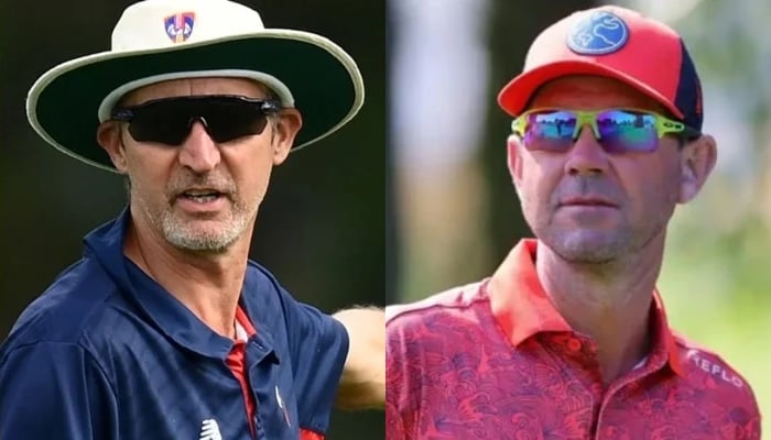 Pakistans Test coach Jason Gillespie (left) and former Australian skipper Ricky Ponting. — AFP/File