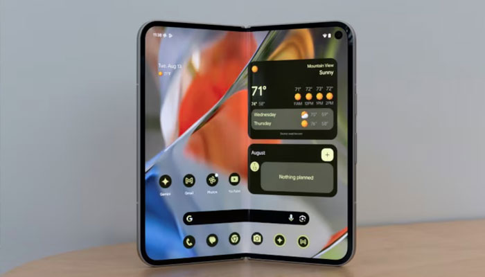 Googles newest Pixel 9 Pro Fold smart phone is displayed at the Made by Google event in Mountain View, California, US August 13, 2024. — Reuters