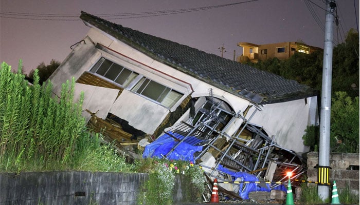 A collapsed house is seen following an earthquake in Osaki town, Kagoshima prefecture, southwestern Japan, August 8, 2024, in this photo taken by Kyodo. — Reuters