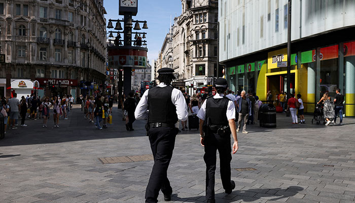 Police officers patrol at Leicester Square, in London, Britain, August 13, 2024. — Reuters