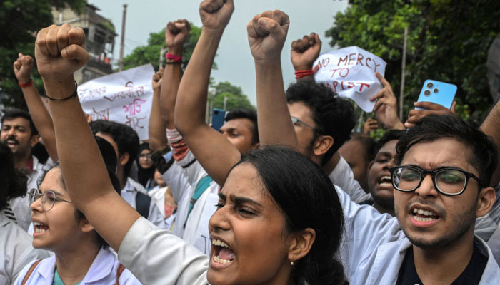 Doctors protests against the rape and murder of colleague in Kolkata. — AFP/File