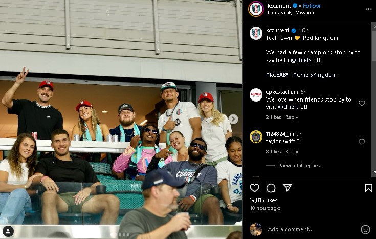 Travis Kelce joined Patrick Mahomes and Brittany to cheer for the Kansas City Current at the Women’s Cup