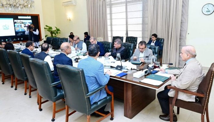 Prime Minister Shehbaz Sharif chairs the meeting on the matters related to Power Division, Ministry of Energy on August 18, 2024. — APP