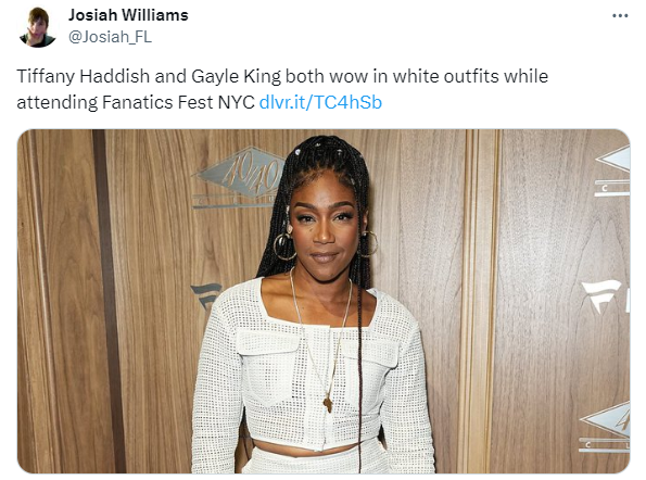 Tiffany Haddish twins with Gayle King at Fanatics Fest in NYC