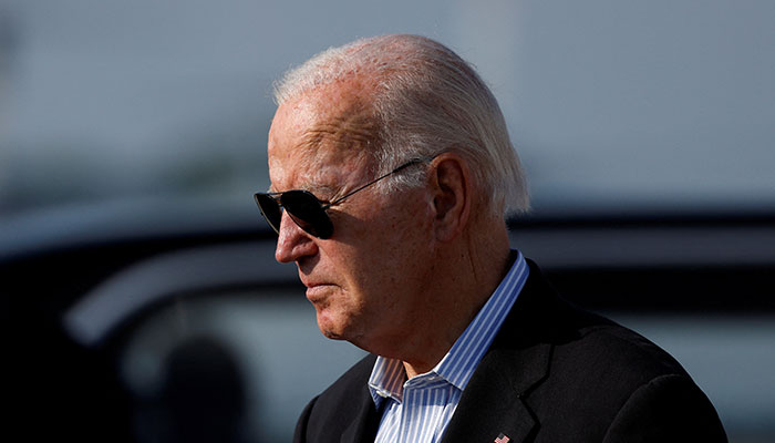 US President Joe Biden disembarks Air Force One aircraft at Joint Base Andrews, Maryland, US August 18, 2024. — Reuters