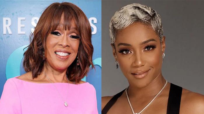 Tiffany Haddish twins with Gayle King at Fanatics Fest in NYC