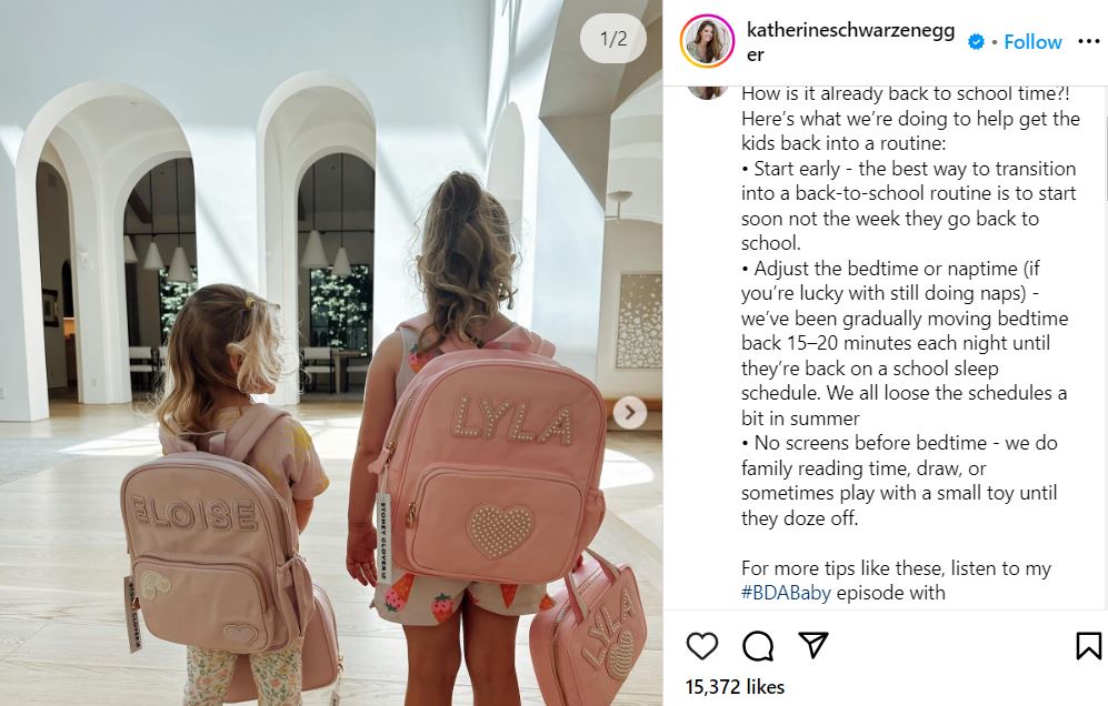 Katherine Schwarzenegger shares back-to-school summer tips