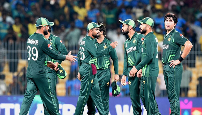 Pakistan players look dejected after South Africa win the match by 1 wicket.— Reuters/file