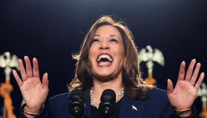 US Vice President Kamala Harris delivers remarks during a campaign event, at West Allis Central High School, in West Allis, Wisconsin, US, July 23, 2024. — Reuters