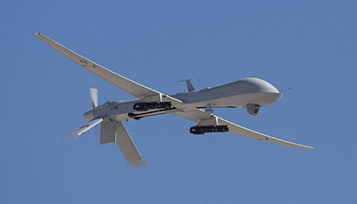 This undated representational image shows a drone flying over a region. — AFP/File