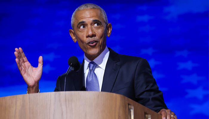 Former US president Barack Obama gestures as he speaks during Day 2 of the Democratic National Convention (DNC) in Chicago, Illinois, US, August 20, 2024. — Reuters