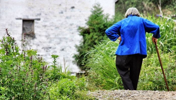 Representative image of a woman walking with the help of a cane. — Unsplash/File