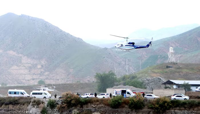 A helicopter carrying Iran’s President Ebrahim Raisi takes off, near the Iran-Azerbaijan border, May 19, 2024. — Reuters