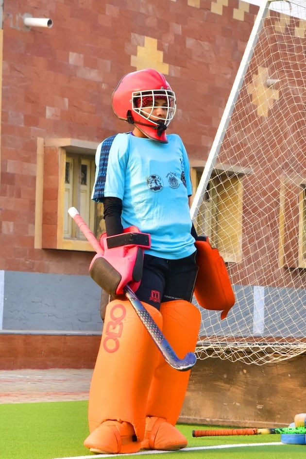 Rehana Jamali, her team’s goalkeeper, cannot help but think of the acrimony at home she faces for returning home late in the evening after her training sessions; she says it affects her performance. — IPS