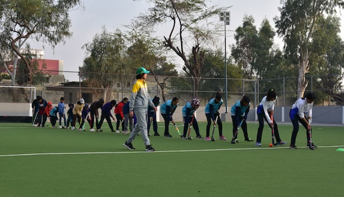 Dribbling drills at the Government Girls Degree College, Jacobabad. Girls must not venture out alone after dark, said the mother of an athlete. She said if word gets out, it may be difficult to find a “good” marriage proposal for her daughter. — IPS