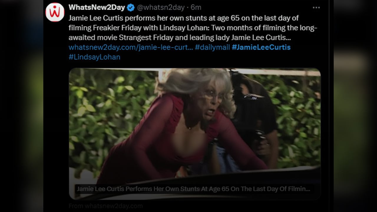 Jamie Lee Curtis stuns with bold move at 65 during filming of Freakier Friday