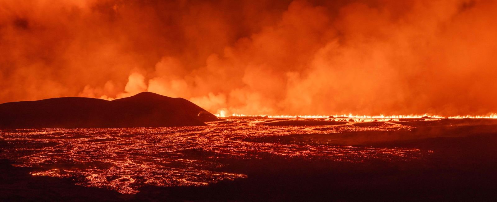 Fascinating view of lava gushing from the volcanic eruption near Grindavik, on Iceland's Reykjanes peninsula, on August 23, 2024. — AFP