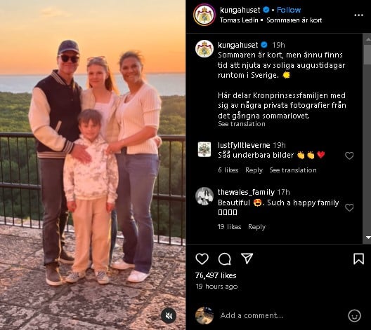 Princess Victoria, Prince Daniel, and their children, Princess Estelle and Prince Oscar, enjoyed a summer holiday together