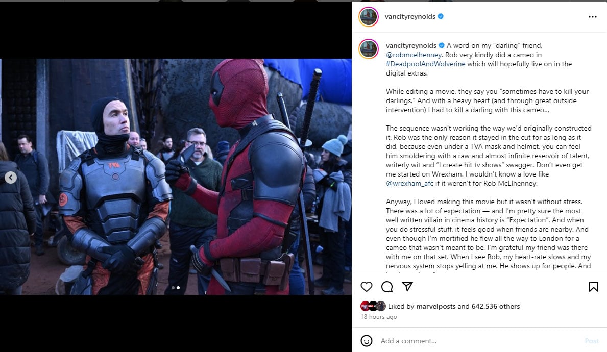 Ryan Reynolds said Rob McElhenney showed up for me in his cameo for Deadpool & Wolverine