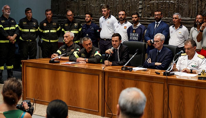 Prosecutor Raffaele Cammarano speaks during a press conference to share details about the investigation regarding the luxury yacht that sank during a violent storm, at the court in Termini Imerese, near Palermo, Italy August 24, 2024. — Reuters